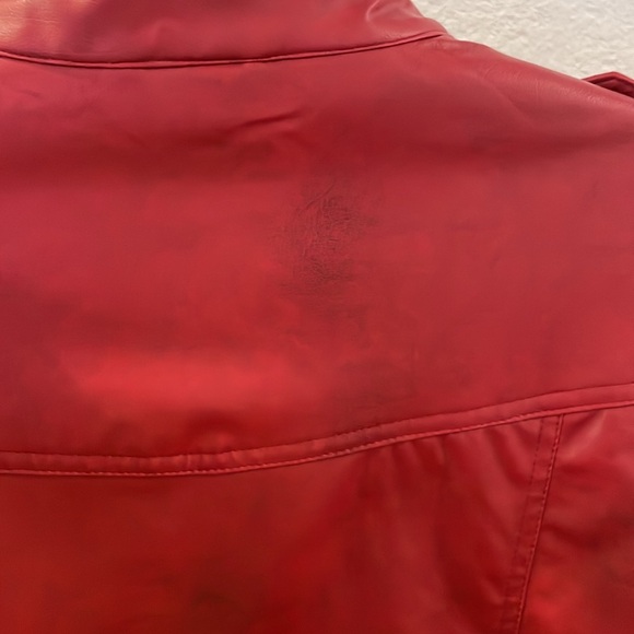 Vintage Red Faux Leather Jacket Size M - Picture 12 of 16